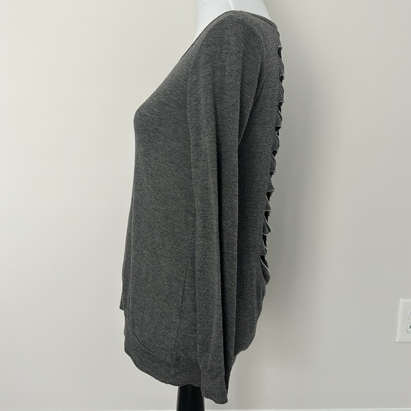 P.S. Kate Grey Sweater with Lace Detail - Picture 3 of 6